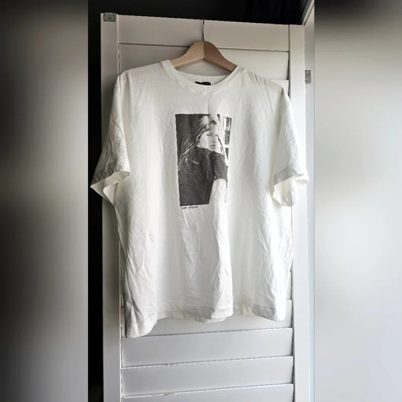 Massimo Dutti Jane Birkin Printed T Shirt Top Short Sleeve Off White siz… - Picture 1 of 4